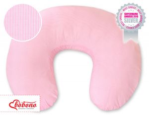 Feeding pillow- Hanging hearts pink strips